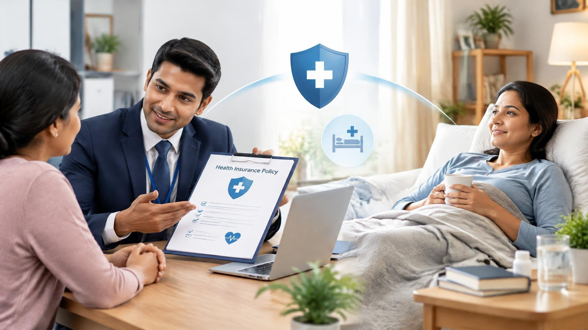 person consulting insurance agent